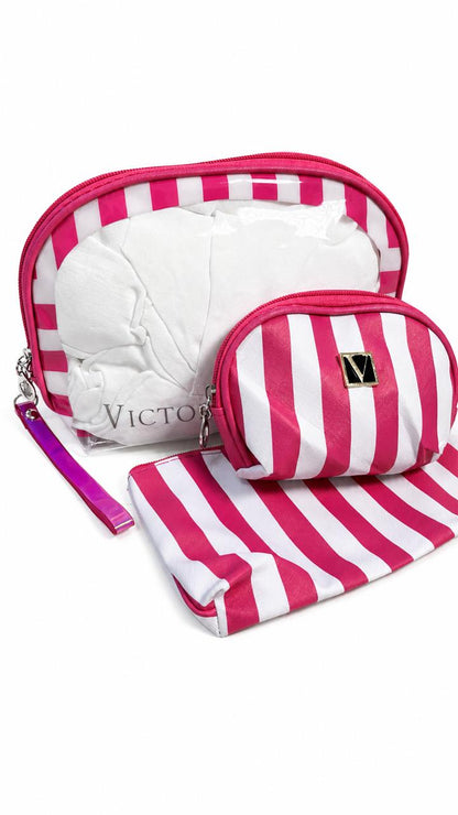 Set victoria`s secret x 3 piezas a rayas